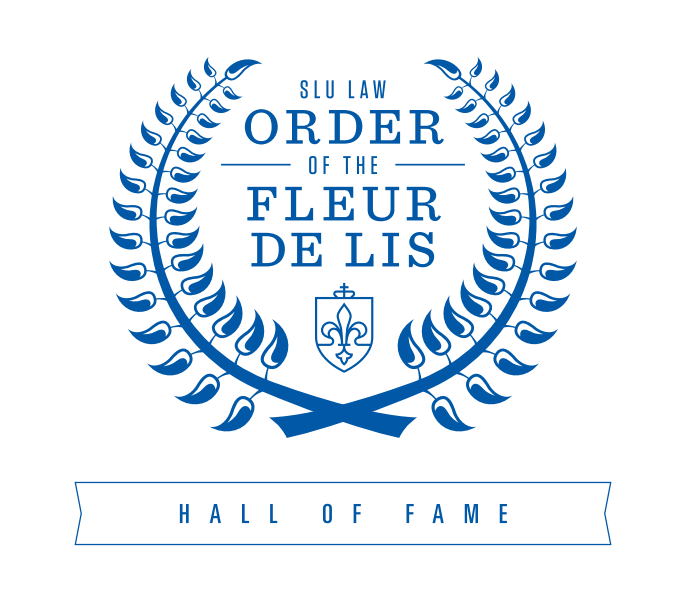 Logo reading SLU Law Order of the Fleur de Lis Hall of Fame