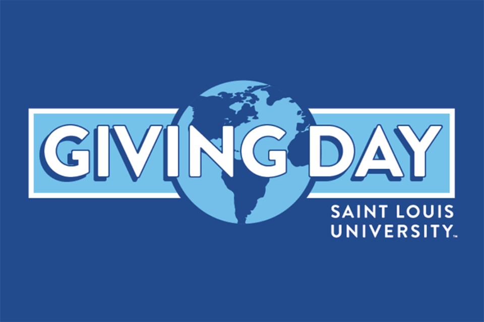 Graphic image reading Giving Day, Saint Louis University