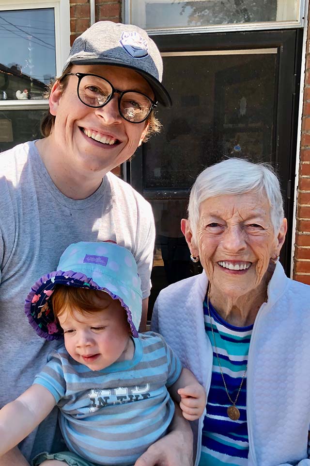 Fister Family James Fister, his daughter and Virginia Fister pose for a photo outside.