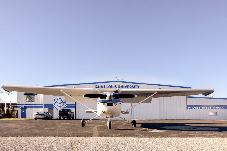 Billiken plane Plane in front of Hangar